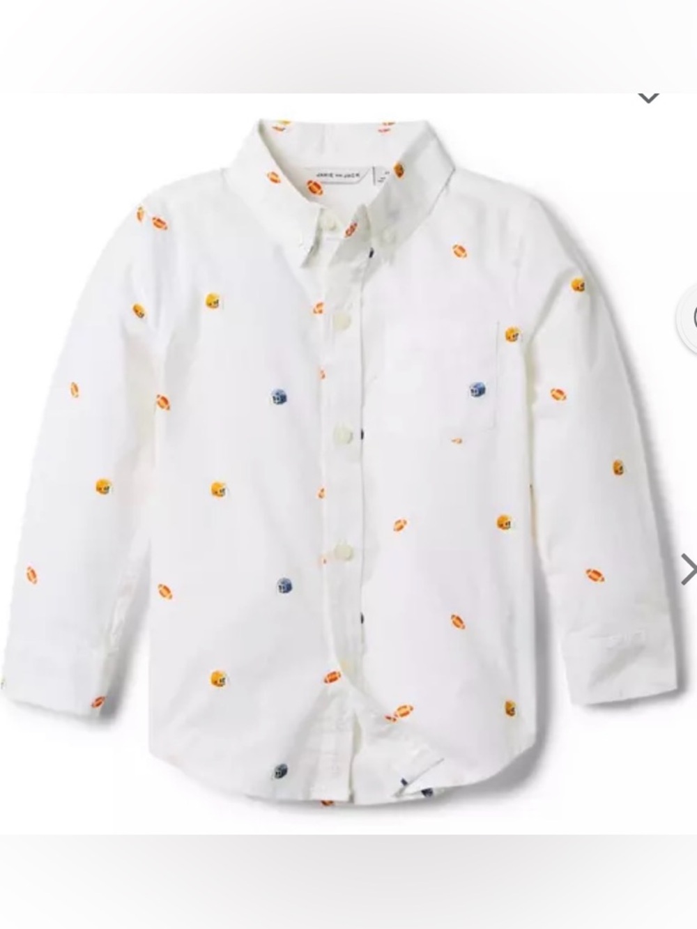 Janie and Jack Football Poplin Shirt